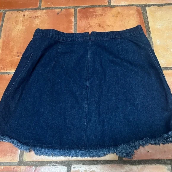 Umgee Deep Blue Denim Skirt - Picture 2 of 3